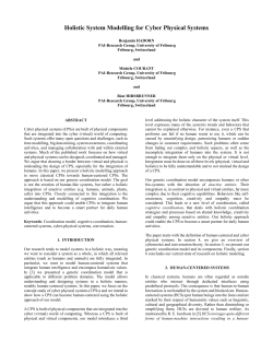 Holistic System Modelling for Cyber Physical Systems - Diuf