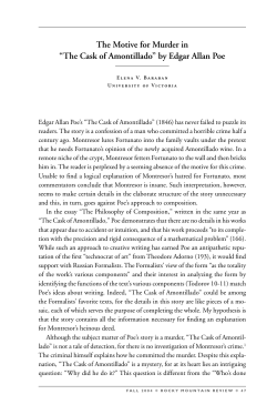 The Motive for Murder in "The Cask of Amontillado" by Edgar Allan