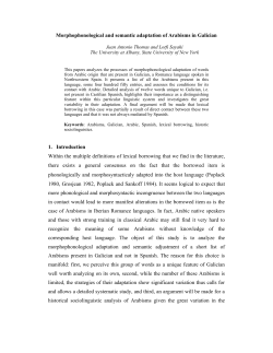 Strategies of borrowing: Arabisms in the Galician Language