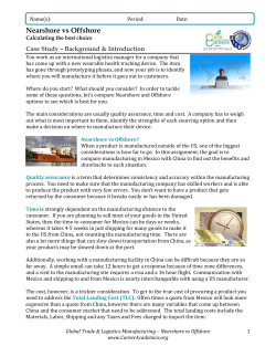 Nearshore Vs. Offshore Manufacturing in China vs. Mexico