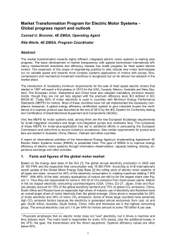 Market Transformation Program for Electric Motor Systems