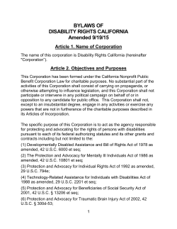BYLAWS OF DISABILITY RIGHTS CALIFORNIA Amended 9/19/15