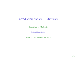 Introductory topics &mdash; Statistics - Enrique Moral
