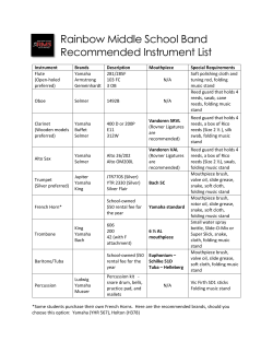 Rainbow Middle School Band Recommended Instrument List