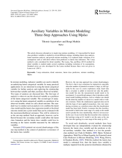 Auxiliary Variables in Mixture Modeling: Three