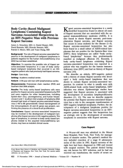 Body Cavity-Based Malignant Lymphoma Containing Kaposi