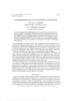 EXPERIMENTER BIAS AND SUBLIMINAL PERCEPTION BY PAUL