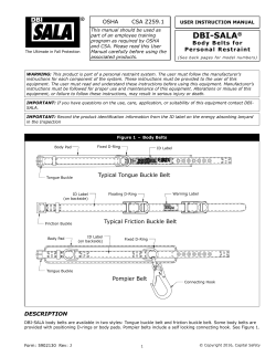 Body Belt Instruction Manual - English