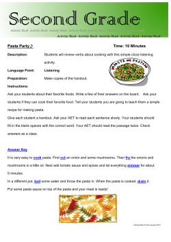 Pasta Party   Time: 10 Minutes