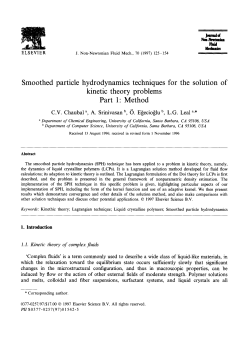 Smoothed particle hydrodynamics techniques for the solution of