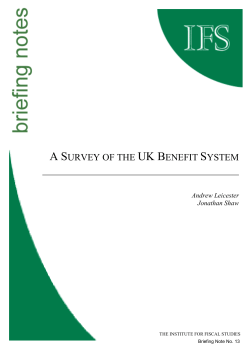 A survey of the UK benefit system