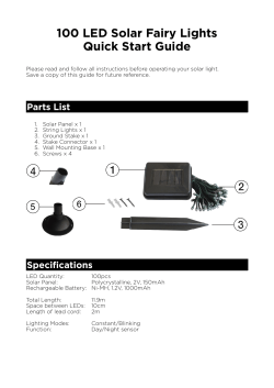 100 LED Solar Fairy Lights Quick Start Guide