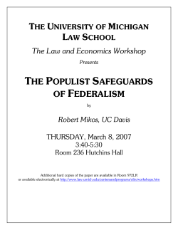 The Populist Safeguards of Federalism