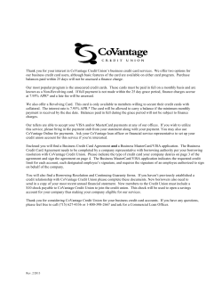 Business credit card application