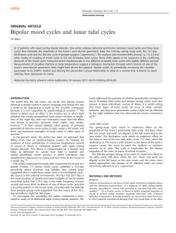 Bipolar mood cycles and lunar tidal cycles