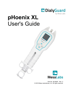 pHoenix XL User`s Guide - DialyGuard