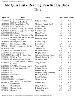 AR Quiz List - Reading Practice By Book Title