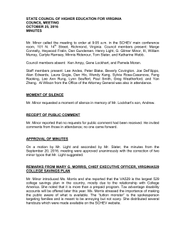 STATE COUNCIL OF HIGHER EDUCATION FOR VIRGINIA