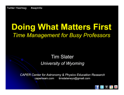 Doing What Matters First: Time Management for Busy Professors