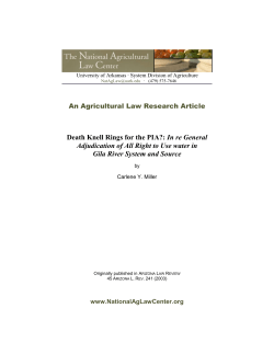 Death Knell Rings for the PIA? - The National Agricultural Law Center