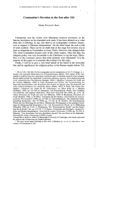 Constantine`s Devotion to the Sun after 324