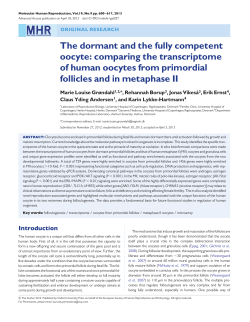 The dormant and the fully competent oocyte: comparing the