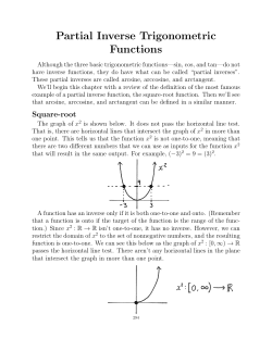 Partial Inverse Trigonometric Functions