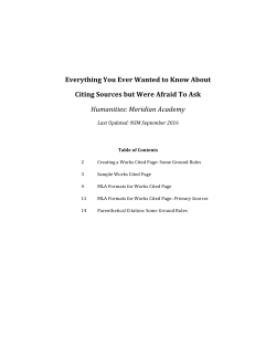 Meridian`s MLA Handbook