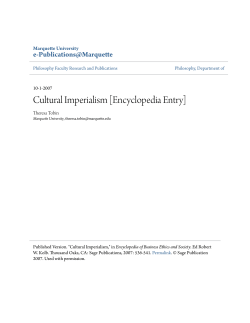 Cultural Imperialism [Encyclopedia Entry] - e