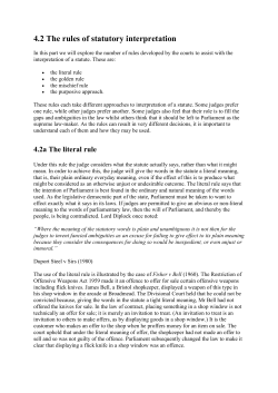 4.2 The rules of statutory interpretation