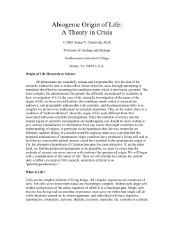 Abiogenic Origin of Life: A Theory in Crisis