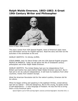 Ralph Waldo Emerson, 1803-1882: A Great 19th