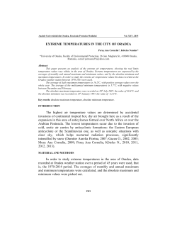 EXTREME TEMPERATURES IN THE CITY OF ORADEA The