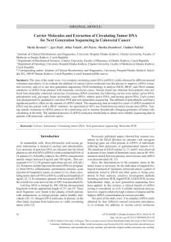 Carrier Molecules and Extraction of Circulating Tumor DNA for Next