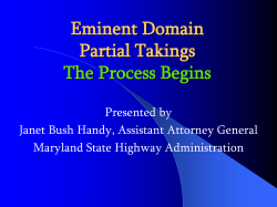 Eminent Domain Partial Takings The Process Begins