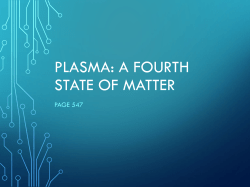 plasma: a fourth state of matter