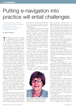 Putting e-navigation into practice will entail challenges