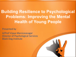 Building resilience to psychological problems: Improving
