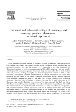 The social and behavioral ecology of mixed-age and same