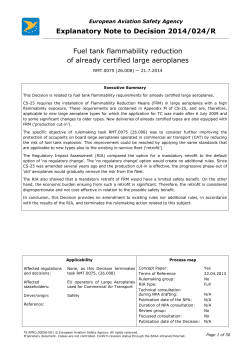 Explanatory Note to Decision 2014/024/R - EASA
