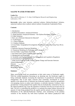 Saline Water Intrusion