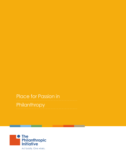 Place for Passion in Philanthropy