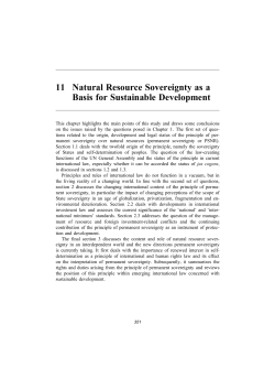 11 Natural Resource Sovereignty as a Basis for Sustainable