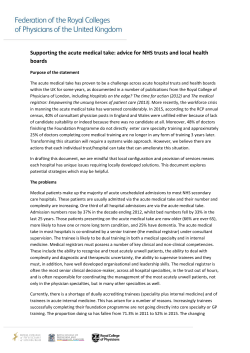 Supporting the acute medical take - Royal College of Physicians of