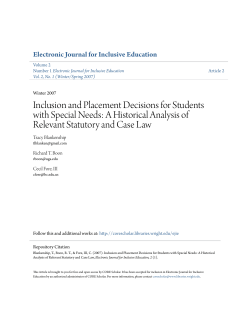Inclusion and Placement Decisions for Students
