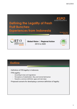 Developing and Testing Traceability Guidance of FFB