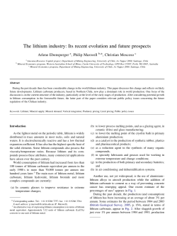 The lithium industry: Its recent evolution and future prospects