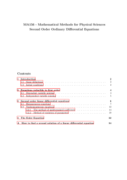 Ordinary differential equations