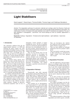 Light Stabilisers