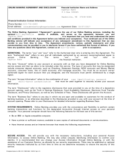 Online Banking Agreement